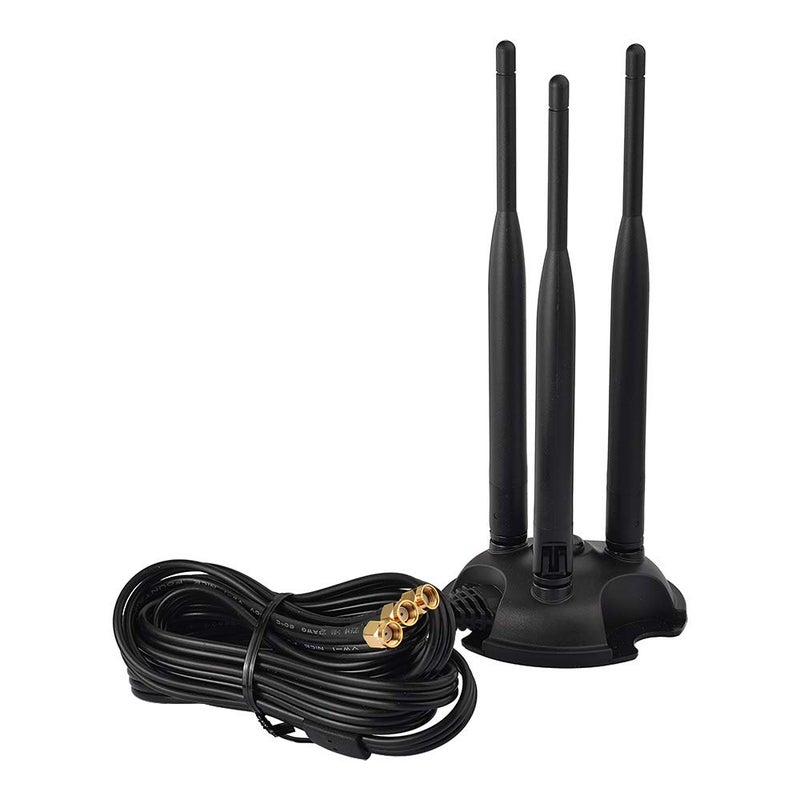 EIGHTWOOD هوائي واي فاي مزدوج النطاق 2.4GHz و 5GHz من إيت وود، 3 موصل RP-SMA هوائي واي فاي 6 قاعدة مغناطيسية لجهاز الكمبيوتر المكتبي، بطاقة شبكة PCIe، جهاز التوجيه اللاسلكي، نقطة الاتصال المحمولة - Image 2